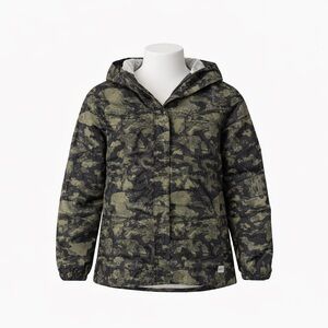 Size 14 MEC Youth Camo Rain Jacket Waterproof Hooded Shell Lightweight